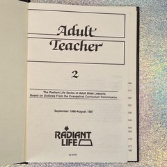 Adult Teacher Volume 2 – Gospel Publishing House – 1986 Pentecostal Curriculum