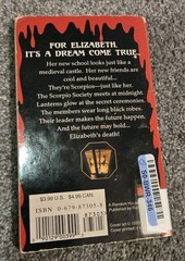 Zodiac Chillers Book #2 The Scorpio Society Carol Ellis YA Horror Book