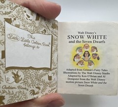 Little Little Golden Books Mini, Lot Of 2 Pinocchio Snow White 2.75 x 2.75in