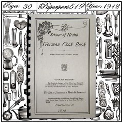 1912 Science Of Health German Cook Book 30 Pages