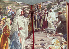 „The Life of Christ” Catholic 1954, Red Leather Binding, Gold Gilded Page Edges