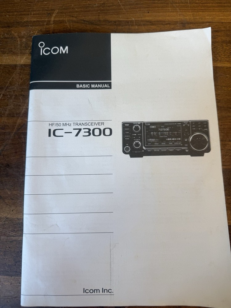 ICOM IC-7300 Transceiver Basic User Manual, 80 pages Original