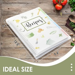 8.5″ x 11″ Recipe Book to Write in Your Own Recipes, Personal Blank Recipe Noteb