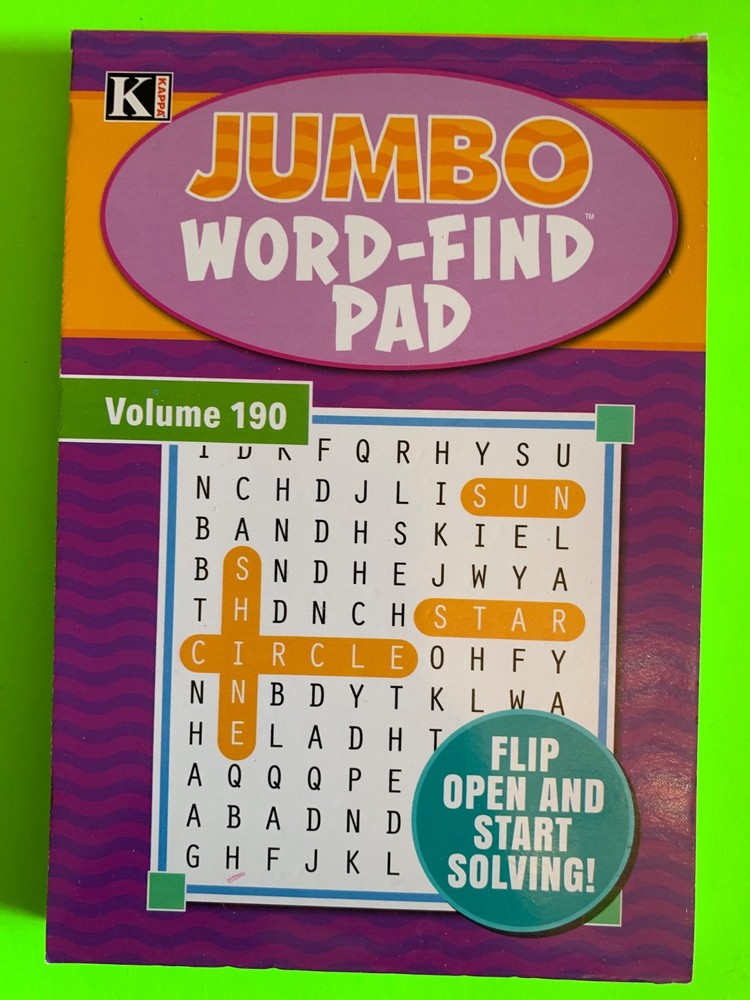 Kappa Jumbo Word-Find Pad Digest Puzzle Book Vol #190