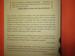 Ashes for Breakfast: Selected Poems by Durs Grunbein, SC in German & English