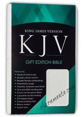 KJV King James Gift Edition Bible white leathertouch with thumb index