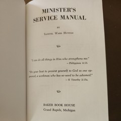 Minister’s Service Manual – Hardcover By Hutton, Samuel Ward – VERY GOOD