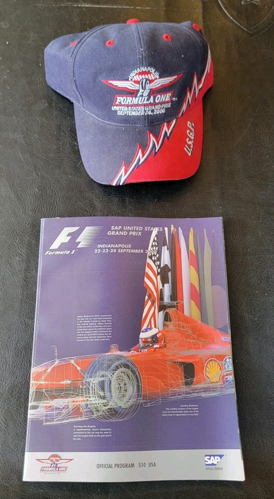 Formula 1 U. S. Grand Prix 2000 Official Program w/Starting Grid Insert & Cap