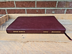 VG! TNIV Large Print Thinline Bible Deep Burgundy Bonded Leather OOP