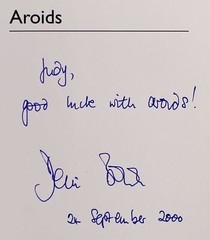 *Signed* Aroids: Plants of the Arum Family 2nd Ed by Deni Bown; G++/G++
