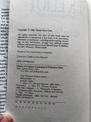 T.S. Eliot: The Philosopher Poet – By Dale – 1988 – Very Good Condition HC