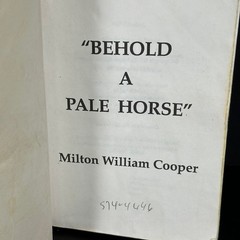 BEHOLD A PALE HORSE William Cooper 1991 500 Pages UNREVISED Protocol of Zion CFR