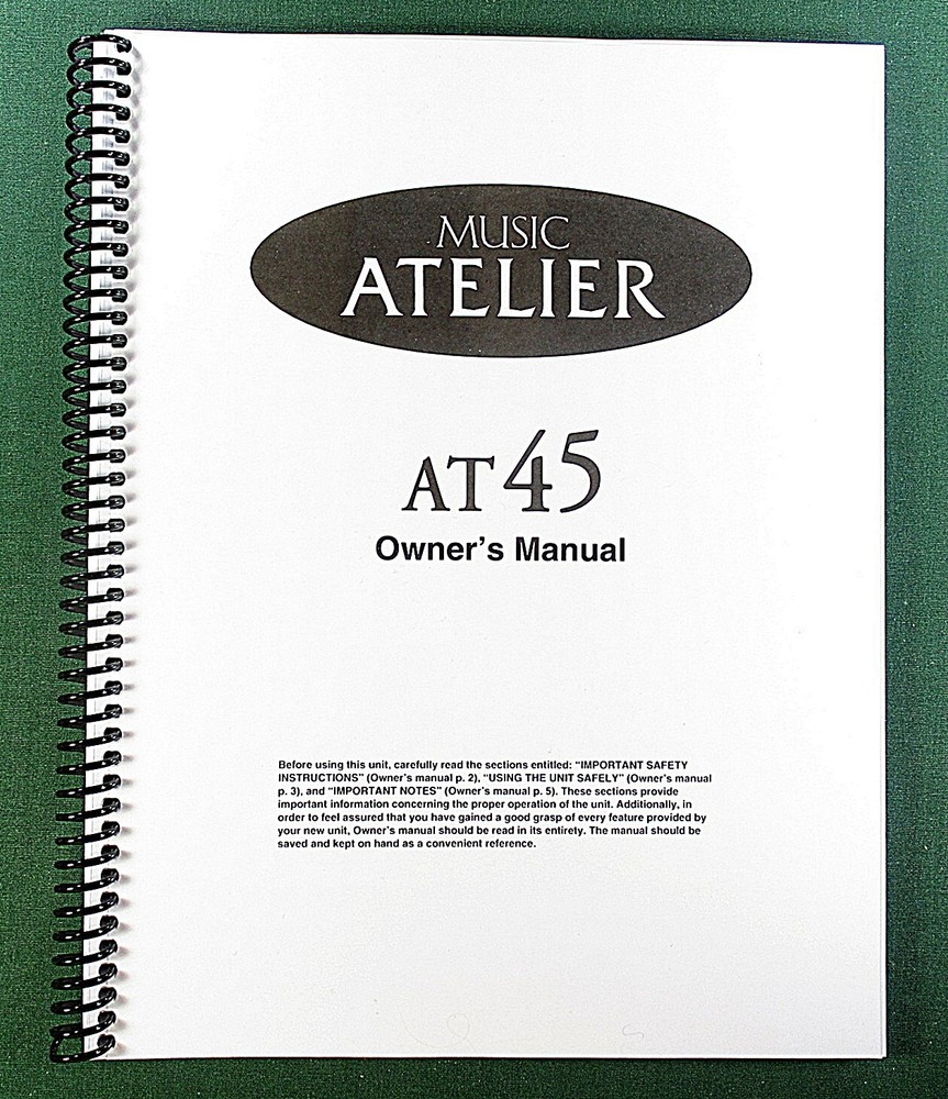 Roland AT45 Owner’s Instruction Manual: 228 Pages & Protective Covers!