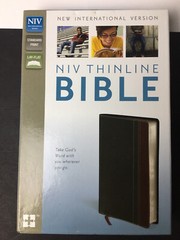 NIV Thinline Bible Charcoal/Maroon Christs Word Red 8.5x5x1 Silver Pg Edges Gift