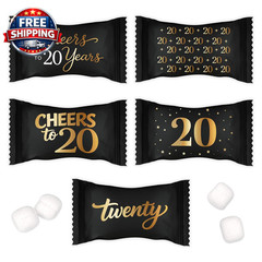 100 Count Cheers to 20 Years Buttermints 13 Oz Individually Wrapped Candy 20Th B