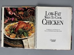 Lot of 2 Low-Fat Ways to Cook Pasta AND Chicken 1990s vtg HC Metal Spiral Bound