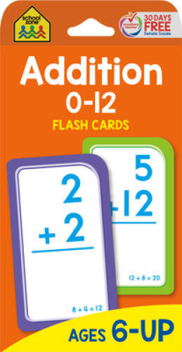 Addition 0-12 Flash Cards – Cards By School Zone Publishing Company Staff – GOOD