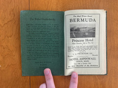 Vintage 1922 Rider’s Standard Map of the Bermuda Islands w/ Fold Out Map