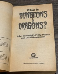 What Is Dungeons and Dragons? 1984 First Warner Books Paperback Butterfield