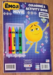 The Emoji Movie Coloring and Activity Book with Crayons includes Stickers