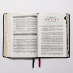NKJV Study Bible, Premium Bonded Leather, Black, Thumb Indexed, Comfort Print…