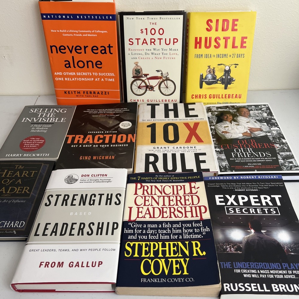 Entrepreneur Business Book Bundle 10X Rule Traction $100 Startup Expert Secrets