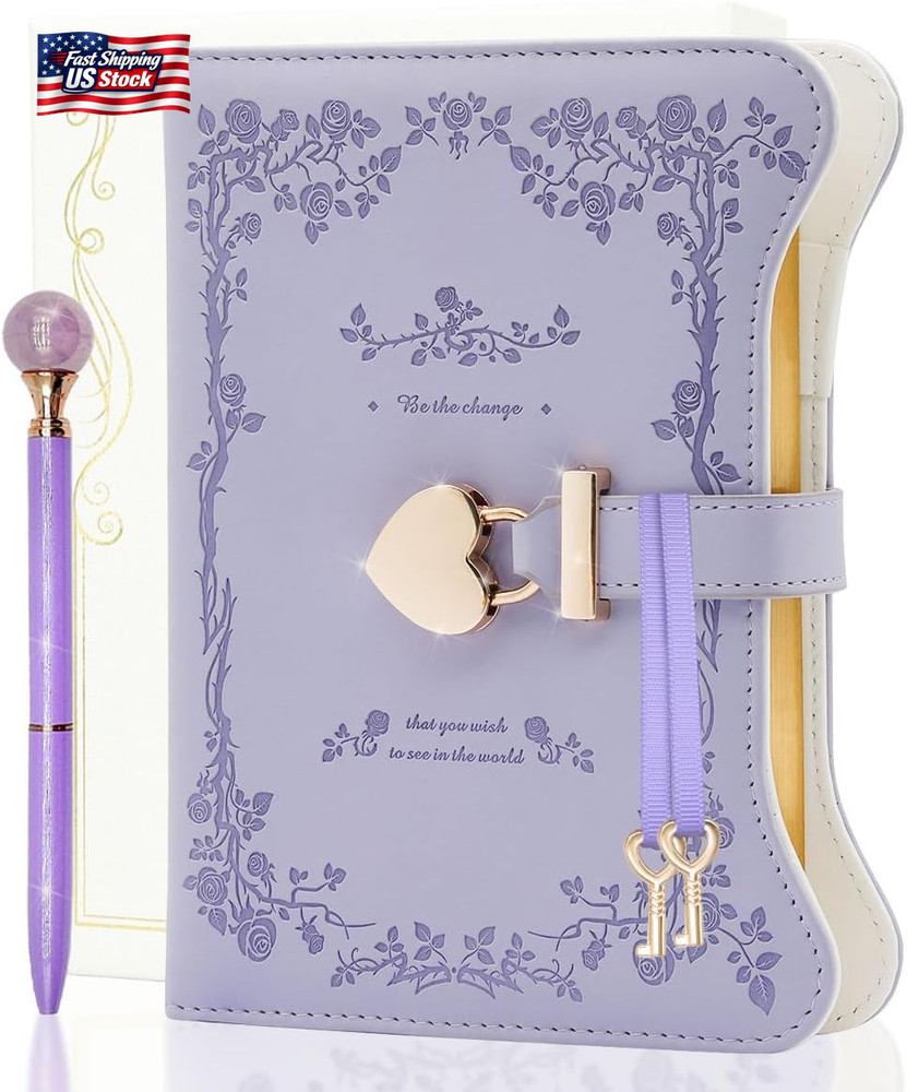 Hi! SCI Diary with Lock and Keys for Girls & Women, 360 Pages Journal with Lock