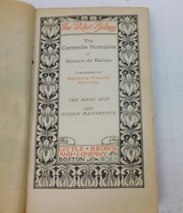 1890s HC Book The Magic Skin & The Unknown (Hidden) Masterpiece-Honore De Balzac