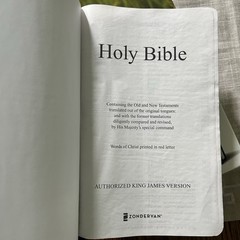 The Holy Bible King James Larger Print Black Italian Duo-Tone Zondervan Boxed