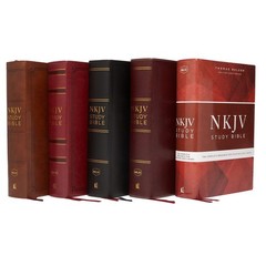 NKJV Study Bible, Premium Bonded Leather, Black, Thumb Indexed, Comfort Print…