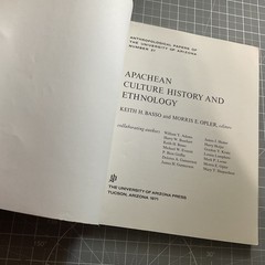 Apachean Culture History and Ethnology by Keith H. Basso & Morris E. Opler 1971