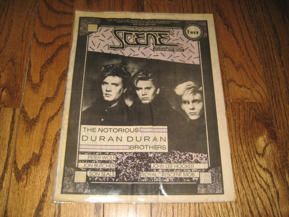 The Scene Entertainment Weekly Duran Duran 2 page advert July 1987 Notorious