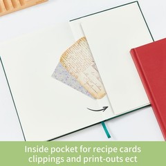 TSFPapier Hardcover Recipe Book 7×9.6in B5 160 Pages Leather Cover DarkRed
