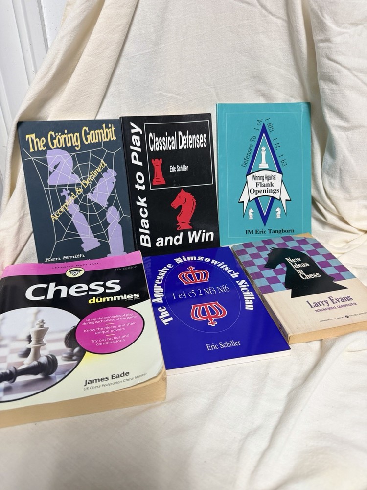Chess Book Lot Of 6-mixed Titles And Authors-see Pics For Details