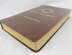 The Living Bible Large Print Brown Bonded Leather Red Letter Tyndale Pub 1984