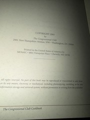The Congressional Club Cookbook, 2005 14th Edition, Collection of Recipes, soft