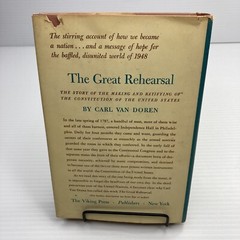 Founding Fathers Day to Day Constitution of US The Great Rehersal Carl Van Doren