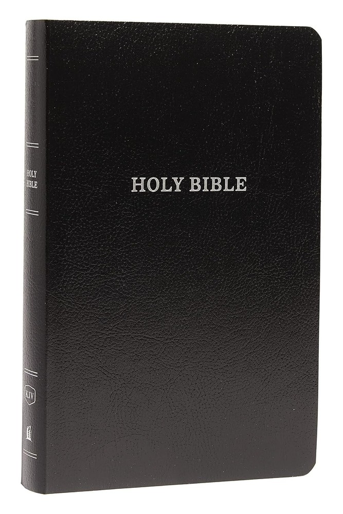 King James Version Holy Bible Gift Award Black Leather Look Red Letter