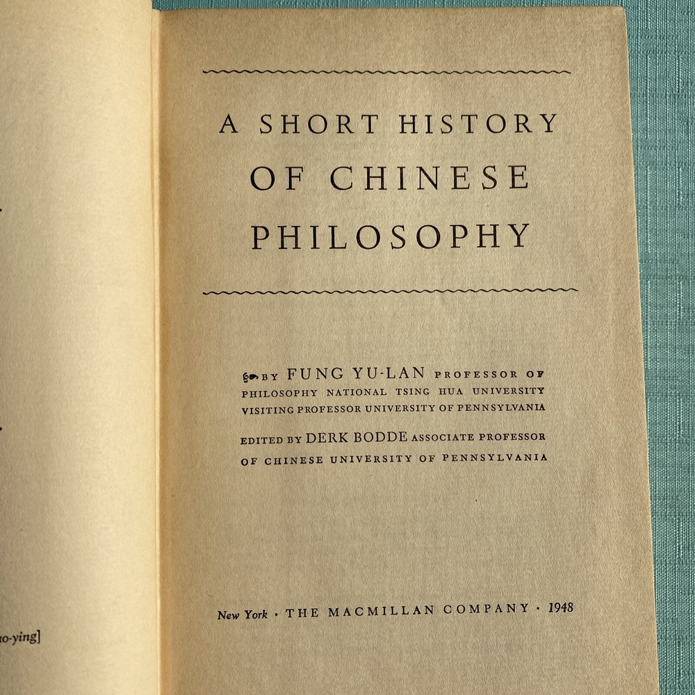 History of Chinese Philosophy, First Printing 1948 by Fung, Yu-lan