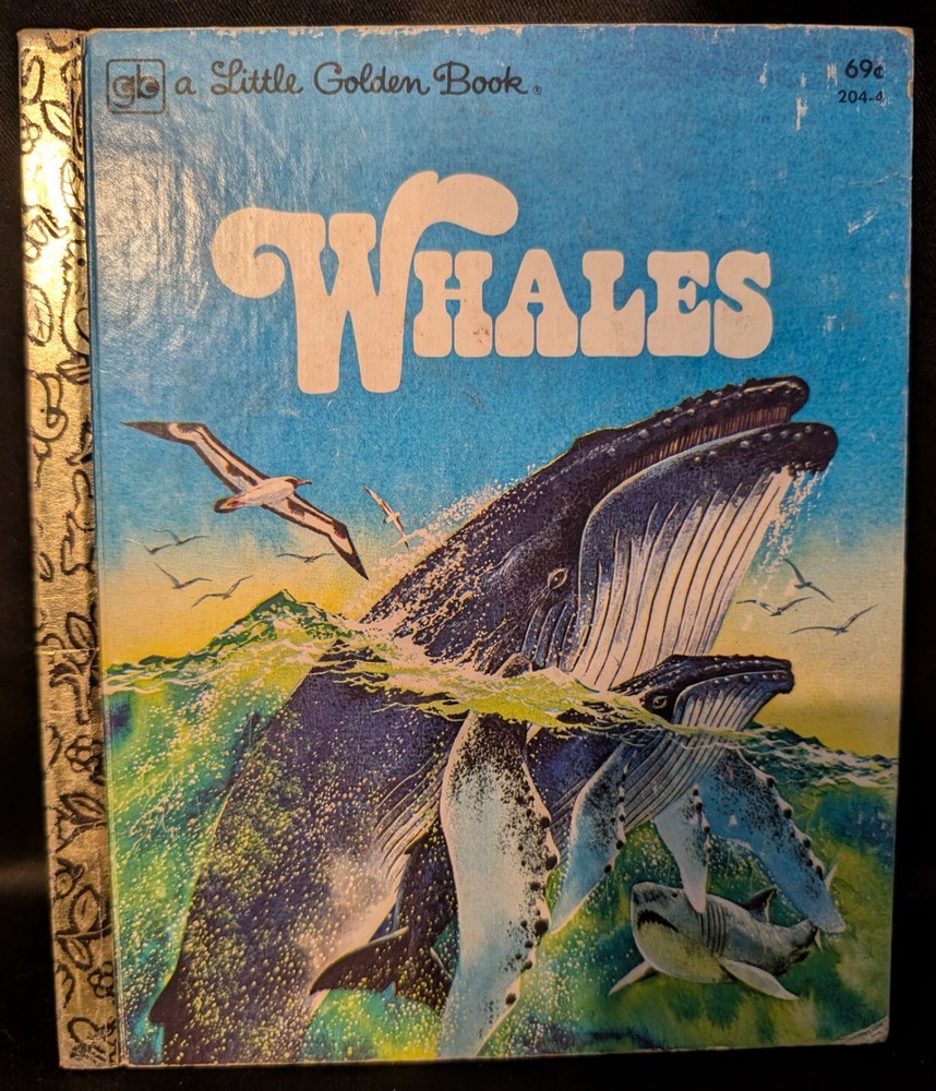 Little Golden Book Whales by Jane Werner Watson Ill. by Rod Ruth 2nd Print 1979