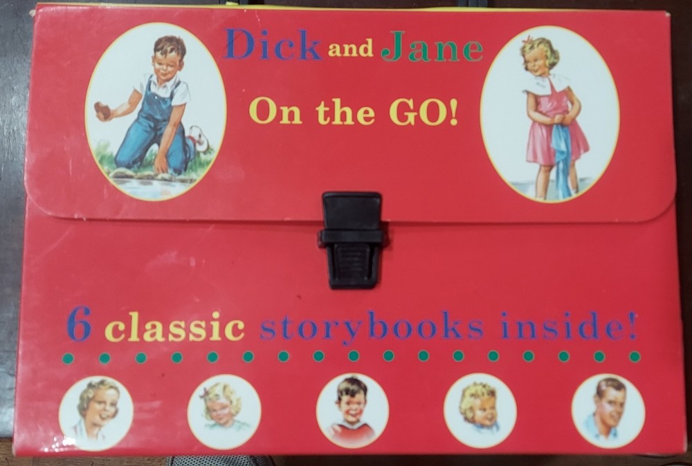 Classic Dick and Jane On The Go! 6 Classic Storybooks Inside Case Set Lot