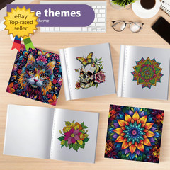 Adult Coloring Book Set of 3 (18+) Intricate Floral Mandala & Animal Designs