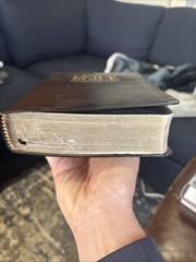 Holy Bible Prophecy Study Edition NKJV Genuine Leather Black Red Letter Gold Gld
