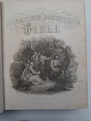 Antique 1873 Complete Domestic Bible Illus. Leather Apocrypha Maps Travels
