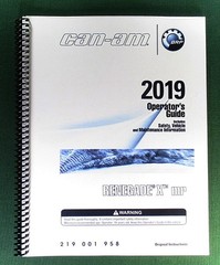 2019 Can-Am Renegade X MR 1000R Owner’s Manual: 180 Pages & Protective Covers!