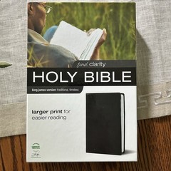 The Holy Bible King James Larger Print Black Italian Duo-Tone Zondervan Boxed