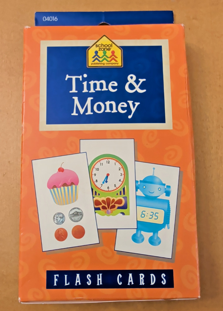 School Zone Time & Money Flash Cards Ages 6+ 1st 2nd Grade Learning Set USA