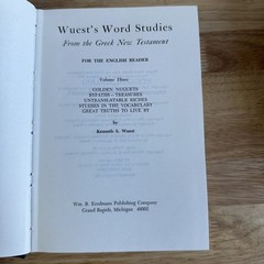 Wuest’s Word Studies Greek New Testament Kenneth Wuest 1981 Eerdmans 3 Vol Set