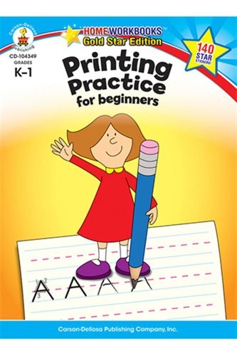 Carson Dellosa Printing Practice for Beginners Activity Book, Kindergarten and