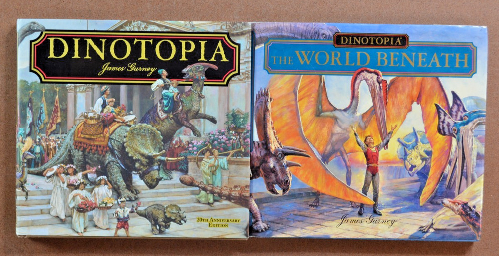 Lot of 2 Hardcover Dinotopia Picture Books James Gurney The World Beneath SIGNED